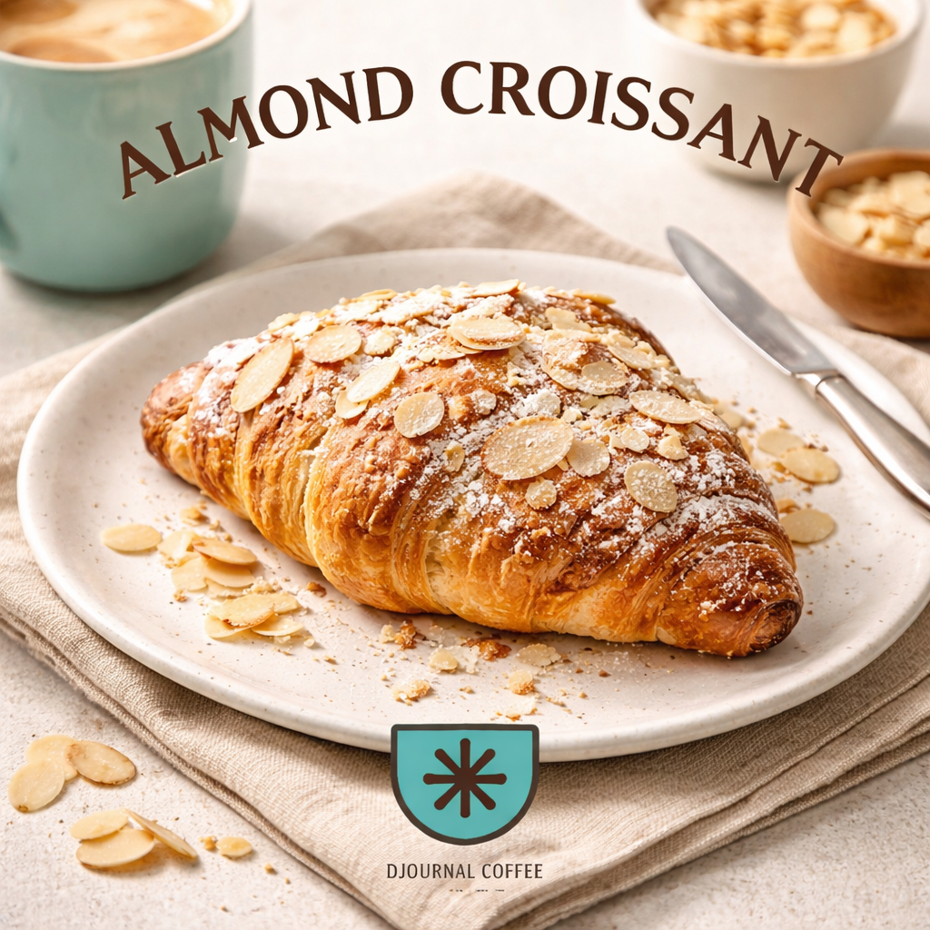 Almond Croissant Djournal Coffee